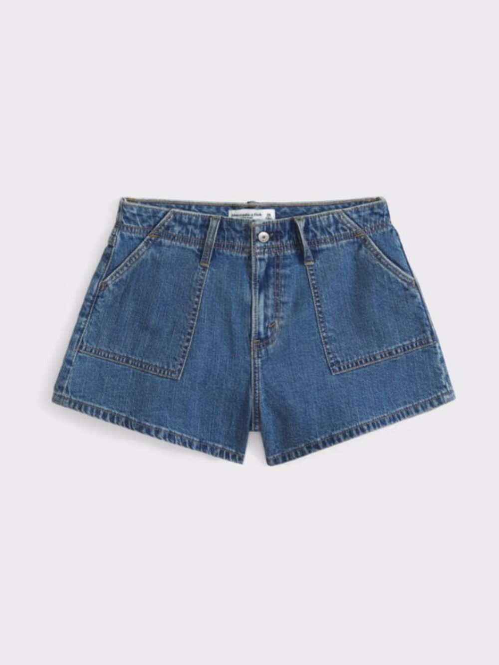 NWT A&F High Rise Linen Blend Denim Shorts 29 Summer Beach 90s Minimalist Style - Picture 2 of 7